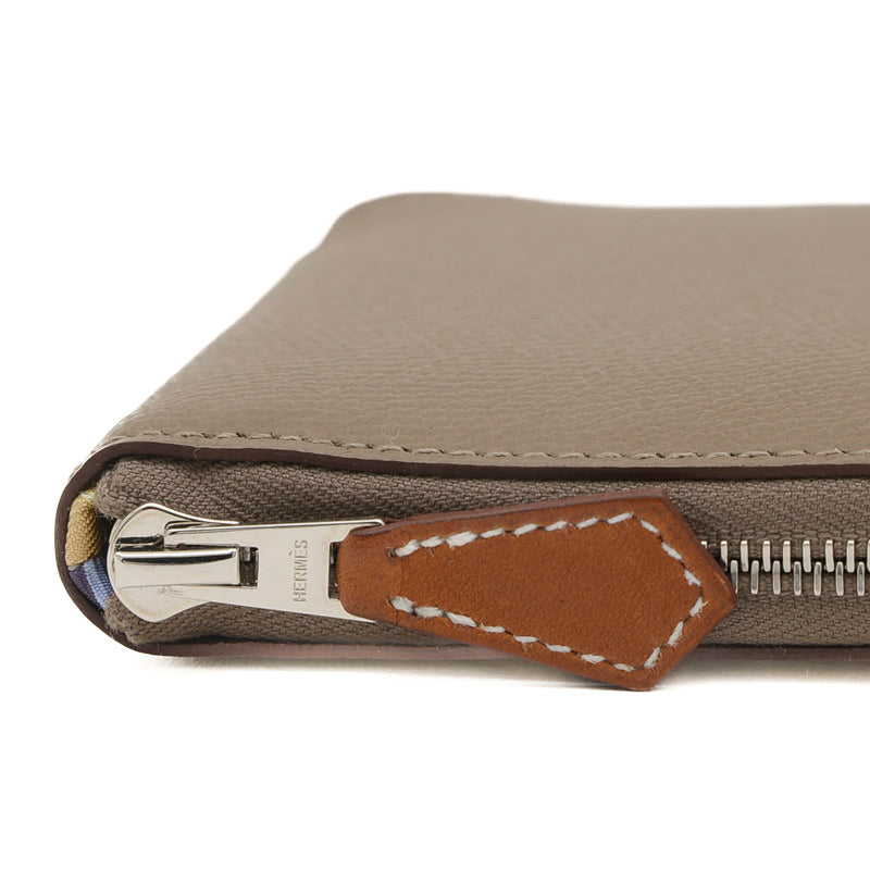 アザップ コンパクト シルクイン エプソン エトゥープ W刻印 二つ折り財布