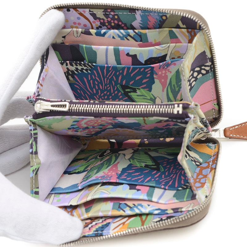 アザップ コンパクト シルクイン エプソン エトゥープ W刻印 二つ折り財布