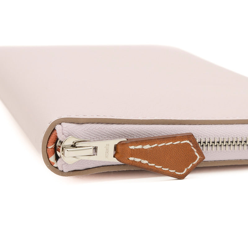 アザップロング シルクイン エバーカラー モーヴペール W刻印 長財布