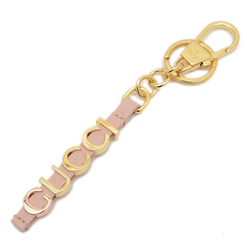 スクリプト キーチェーン レザー ゴールド/ピンク 773970 キーホルダー
