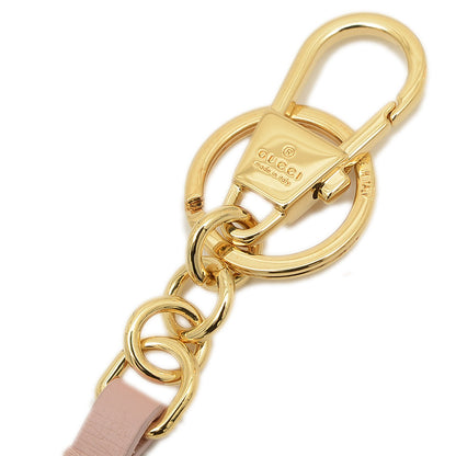 スクリプト キーチェーン レザー ゴールド/ピンク 773970 キーホルダー