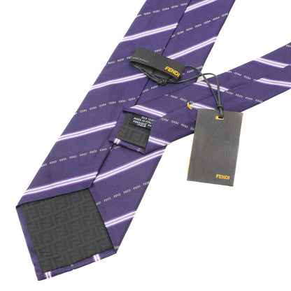 ネクタイ ストライプ パープル シルク100％ ネクタイ