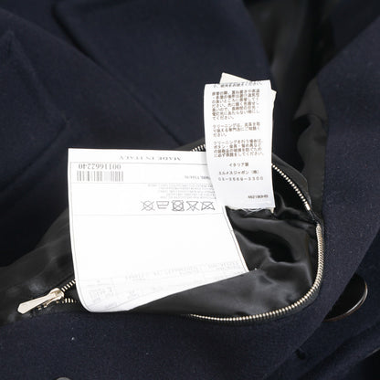 ピーコート ウール/レザー ブラック/ネイビー メンズ 48サイズ ピーコート