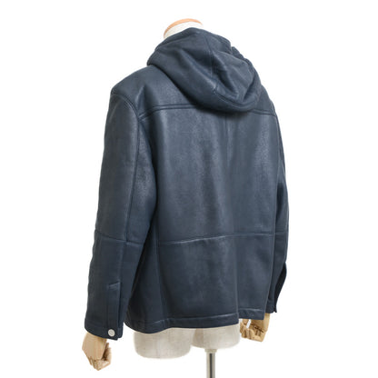 レザージャケット ラムレザー ネイビー メンズ 48サイズ ジャケット