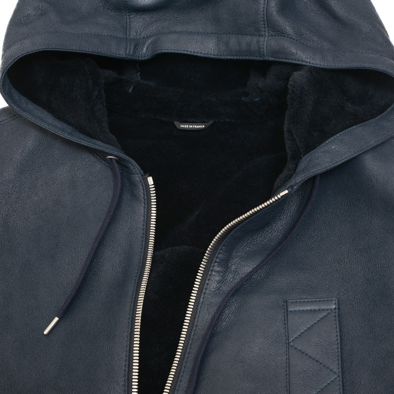 レザージャケット ラムレザー ネイビー メンズ 48サイズ ジャケット
