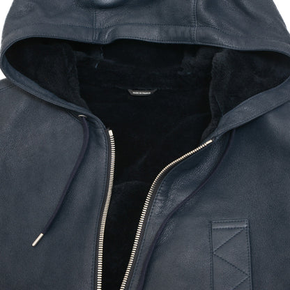 レザージャケット ラムレザー ネイビー メンズ 48サイズ ジャケット