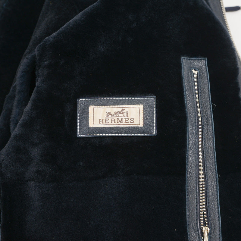 レザージャケット ラムレザー ネイビー メンズ 48サイズ ジャケット