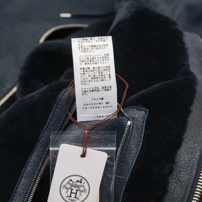 レザージャケット ラムレザー ネイビー メンズ 48サイズ ジャケット