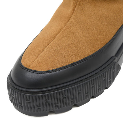 ボアブーツ スエード ムートン キャメル/ブラック メンズ #41 ブーツ