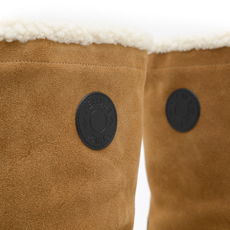 ボアブーツ スエード ムートン キャメル/ブラック メンズ #41 ブーツ