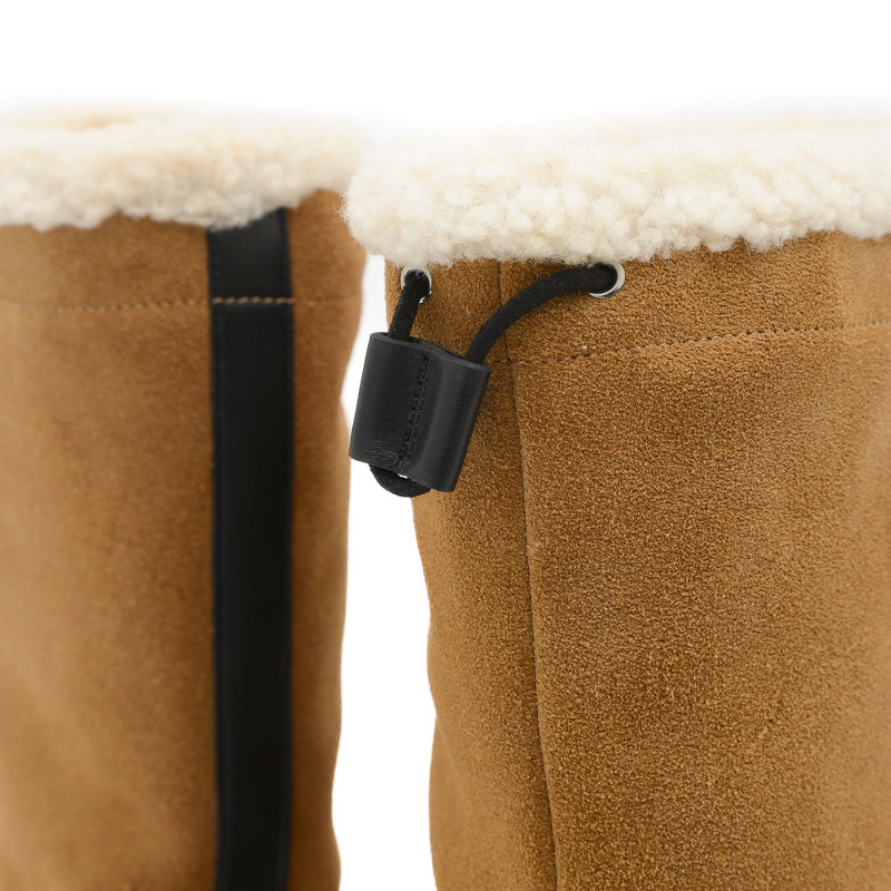 ボアブーツ スエード ムートン キャメル/ブラック メンズ #41 ブーツ