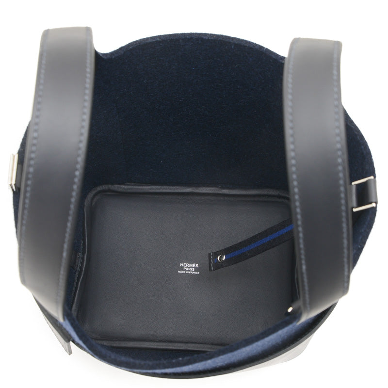 ピコタンロック PM 18 ゴーチーム フェルト/スイフト ブルーニュイ シルバー金具 W刻印 ハンドバッグ