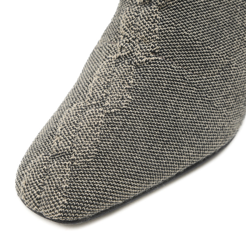 ヴォルヴェール ショートブーツ ニット/レザー グレー レディース 35サイズ ブーツ