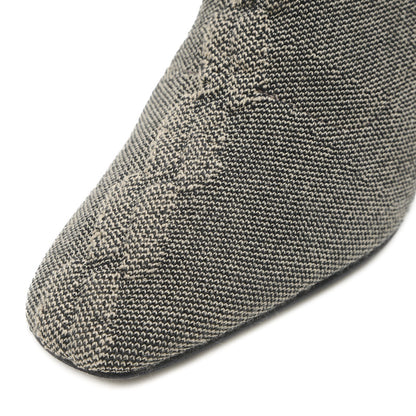 ヴォルヴェール ショートブーツ ニット/レザー グレー レディース 35サイズ ブーツ