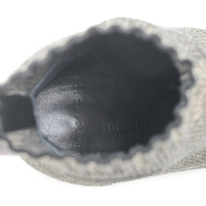 ヴォルヴェール ショートブーツ ニット/レザー グレー レディース 35サイズ ブーツ