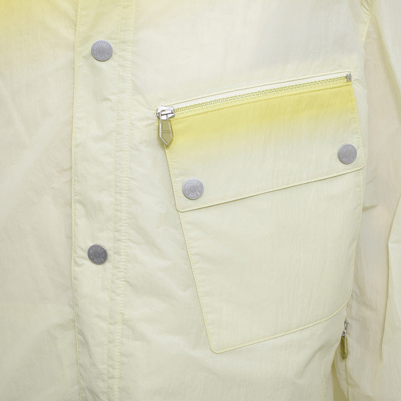 フードジャケット ナイロン イエロー グラデーション メンズ 50サイズ ナイロンジャケット