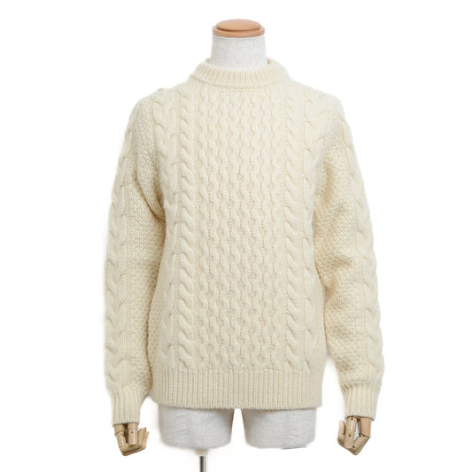 ケーブルニット ウール アイボリー メンズ Lサイズ ニット