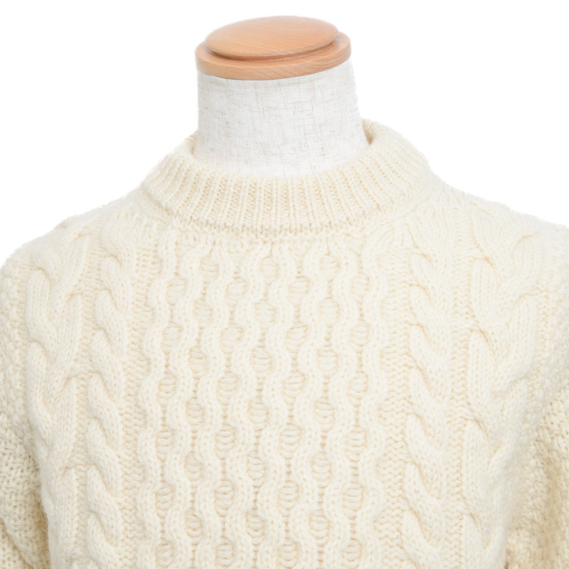 ケーブルニット ウール アイボリー メンズ Lサイズ ニット