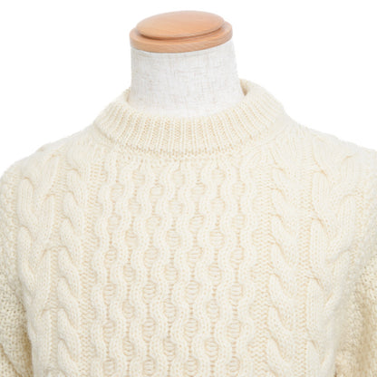 ケーブルニット ウール アイボリー メンズ Lサイズ ニット