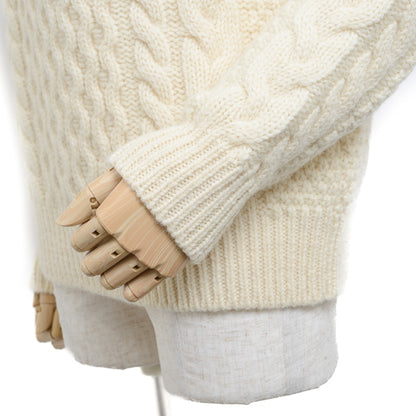 ケーブルニット ウール アイボリー メンズ Lサイズ ニット
