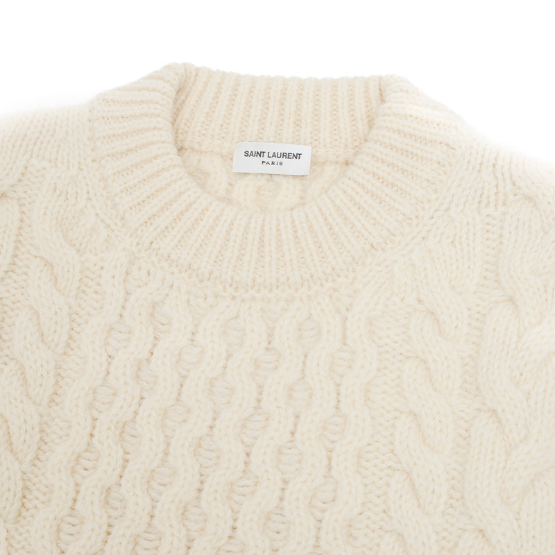 ケーブルニット ウール アイボリー メンズ Lサイズ ニット