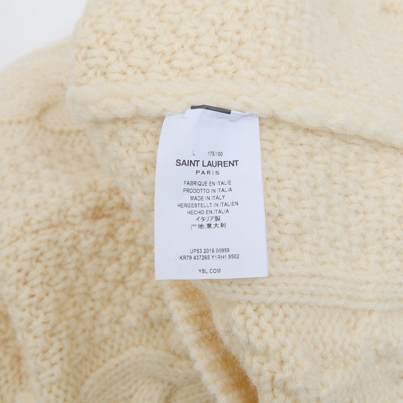 ケーブルニット ウール アイボリー メンズ Lサイズ ニット