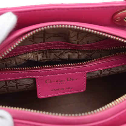 レディディオール カナージュ 2WAY バッグ ミディアム ラムスキン ピンク系 ハンドバッグ