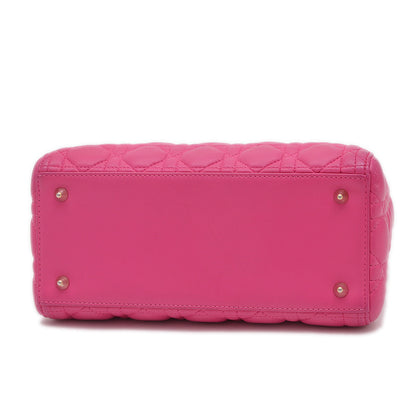 レディディオール カナージュ 2WAY バッグ ミディアム ラムスキン ピンク系 ハンドバッグ