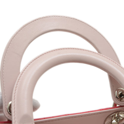 レディディオール カナージュ 2WAY ピンク/グレー トリコロール ハンドバッグ