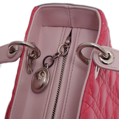 レディディオール カナージュ 2WAY ピンク/グレー トリコロール ハンドバッグ