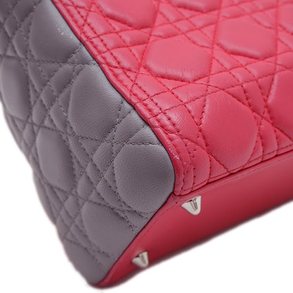 レディディオール カナージュ 2WAY ピンク/グレー トリコロール ハンドバッグ