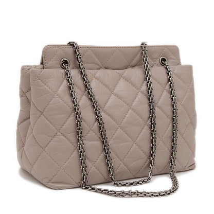 2.55 ラージ チェーンショルダーバッグ ヴィンテージカーフ グレー シルバー金具 ショルダーバッグ