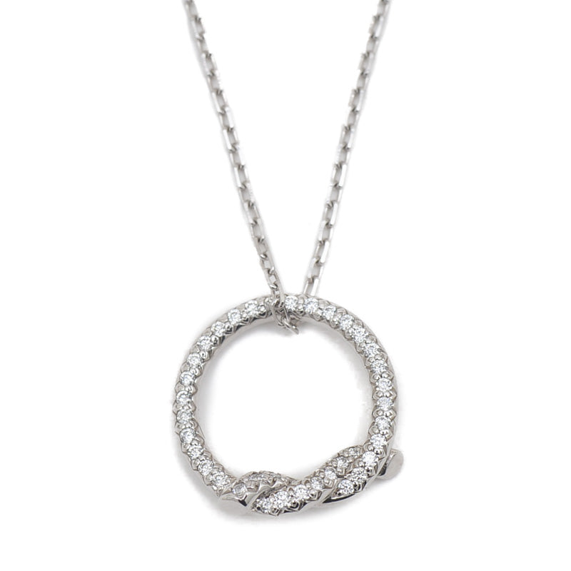 アントルラセ ネックレス K18WG パヴェダイヤ ネックレス