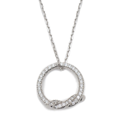 アントルラセ ネックレス K18WG パヴェダイヤ ネックレス