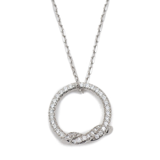 アントルラセ ネックレス K18WG パヴェダイヤ ネックレス