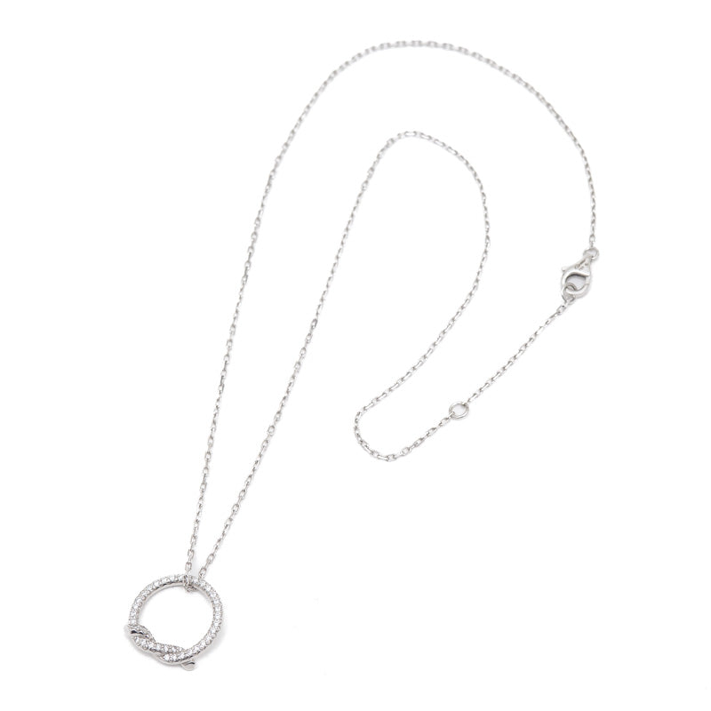 アントルラセ ネックレス K18WG パヴェダイヤ ネックレス