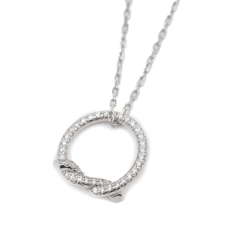 アントルラセ ネックレス K18WG パヴェダイヤ ネックレス