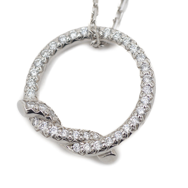 アントルラセ ネックレス K18WG パヴェダイヤ ネックレス