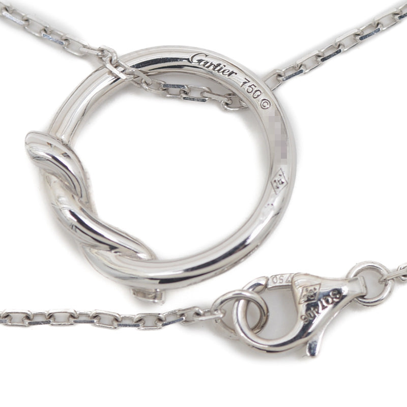 アントルラセ ネックレス K18WG パヴェダイヤ ネックレス