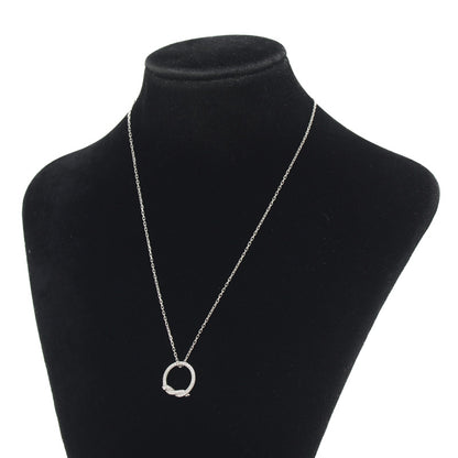 アントルラセ ネックレス K18WG パヴェダイヤ ネックレス