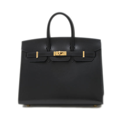 バーキン25 セリエ ボックスカーフ ブラック ゴールド金具 W刻印 ハンドバッグ