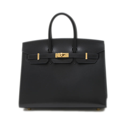 バーキン25 セリエ ボックスカーフ ブラック ゴールド金具 W刻印 ハンドバッグ