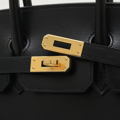バーキン25 セリエ ボックスカーフ ブラック ゴールド金具 W刻印 ハンドバッグ
