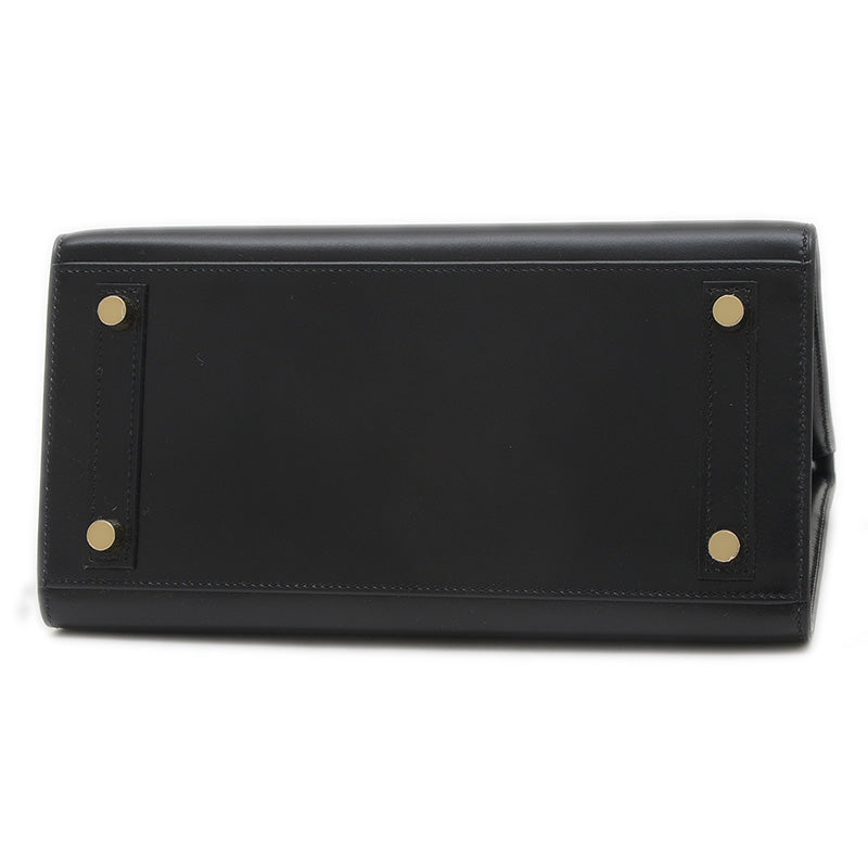 バーキン25 セリエ ボックスカーフ ブラック ゴールド金具 W刻印 ハンドバッグ