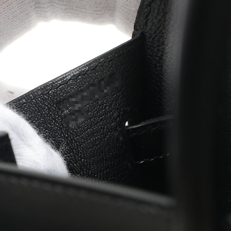 バーキン25 セリエ ボックスカーフ ブラック ゴールド金具 W刻印 ハンドバッグ