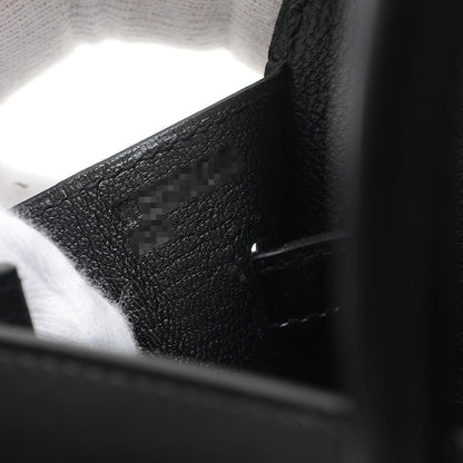 バーキン25 セリエ ボックスカーフ ブラック ゴールド金具 W刻印 ハンドバッグ