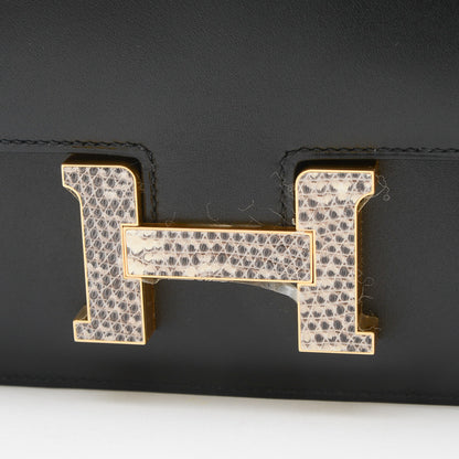 コンスタンス ミニ 18 ミロワール スイフト ブラック/オンブレ ゴールド金具 W刻印 ショルダーバッグ