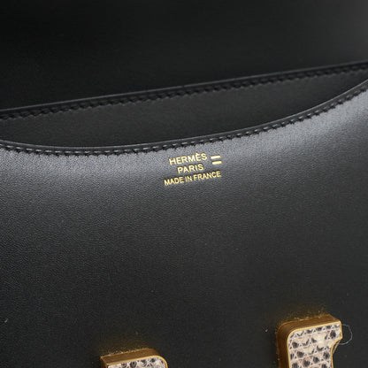 コンスタンス ミニ 18 ミロワール スイフト ブラック/オンブレ ゴールド金具 W刻印 ショルダーバッグ