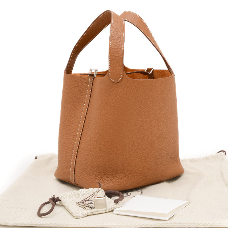 ピコタンロック MM 22 トリヨン ゴールド シルバー金具 W刻印 ハンドバッグ