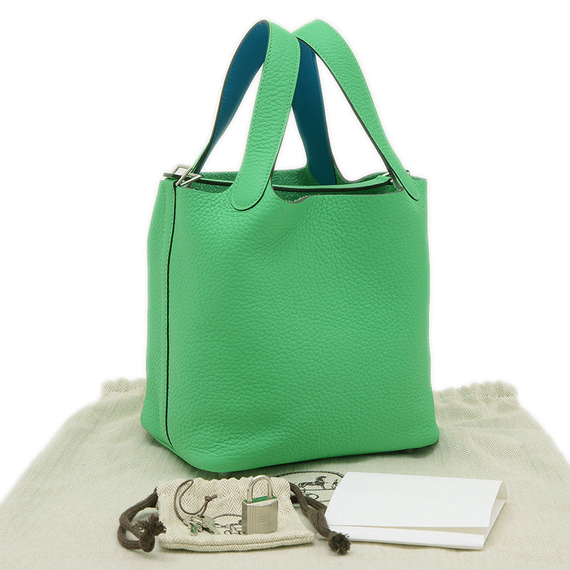 ピコタンロック PM 18 エクラ トリヨン ヴェールコミック シルバー金具 W刻印 ハンドバッグ